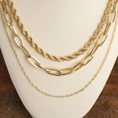 Gold Rustic Layered Necklace