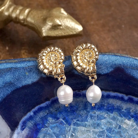 Gold Seashell Earrings