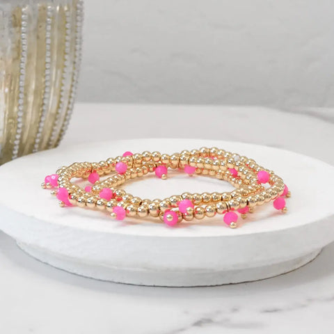 Fuchsia Beaded Stack