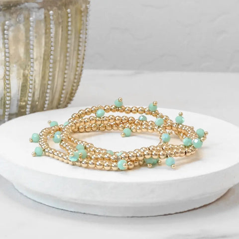 Minty Beaded Stack