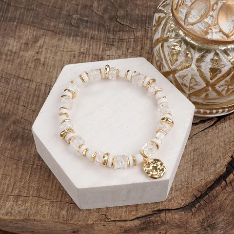 White Gold Coin Bracelet