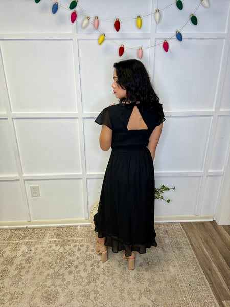 Willow Black Midi Dress