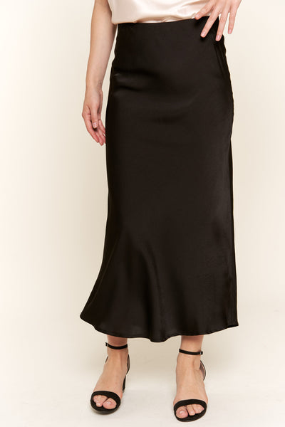 Black Ice Satin Skirt