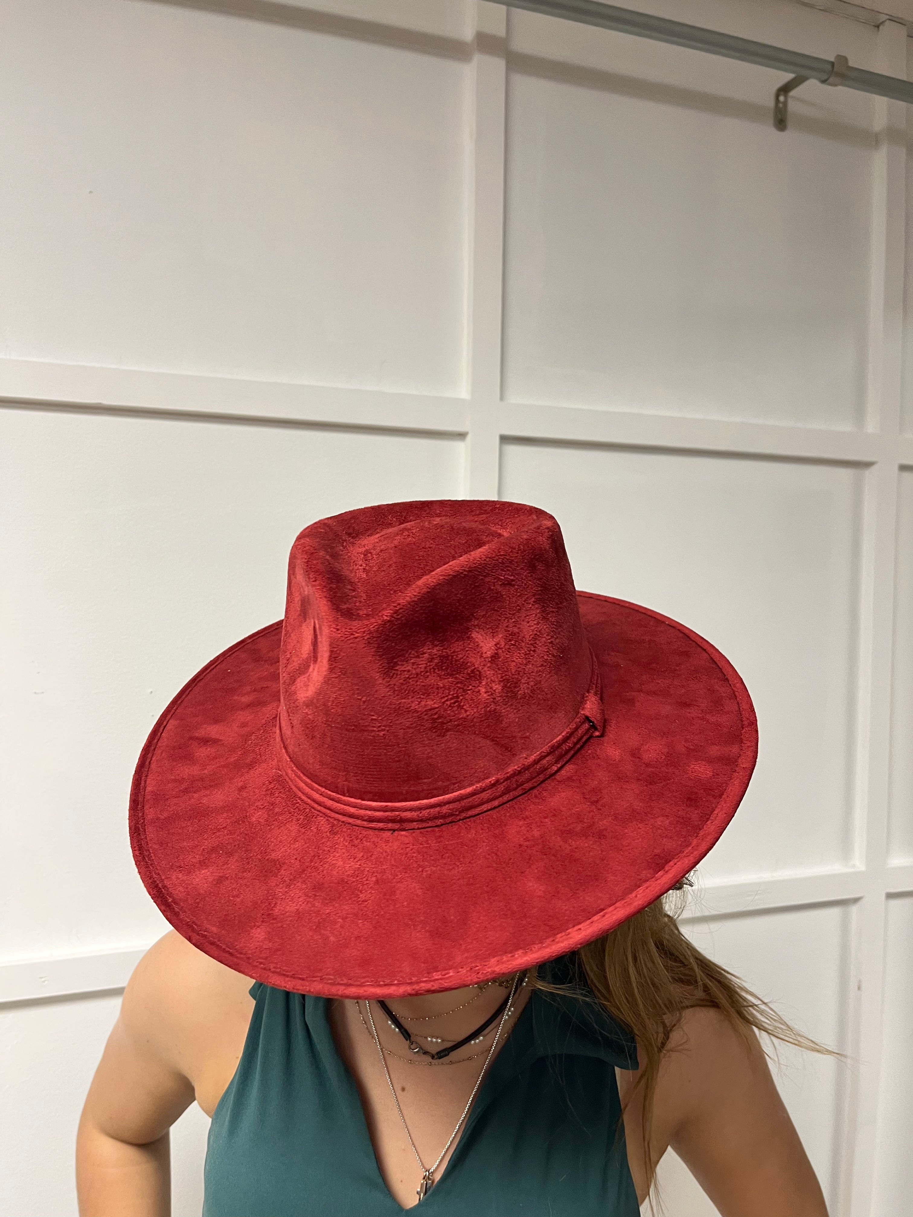 Velvet Flat Brim Fedoras