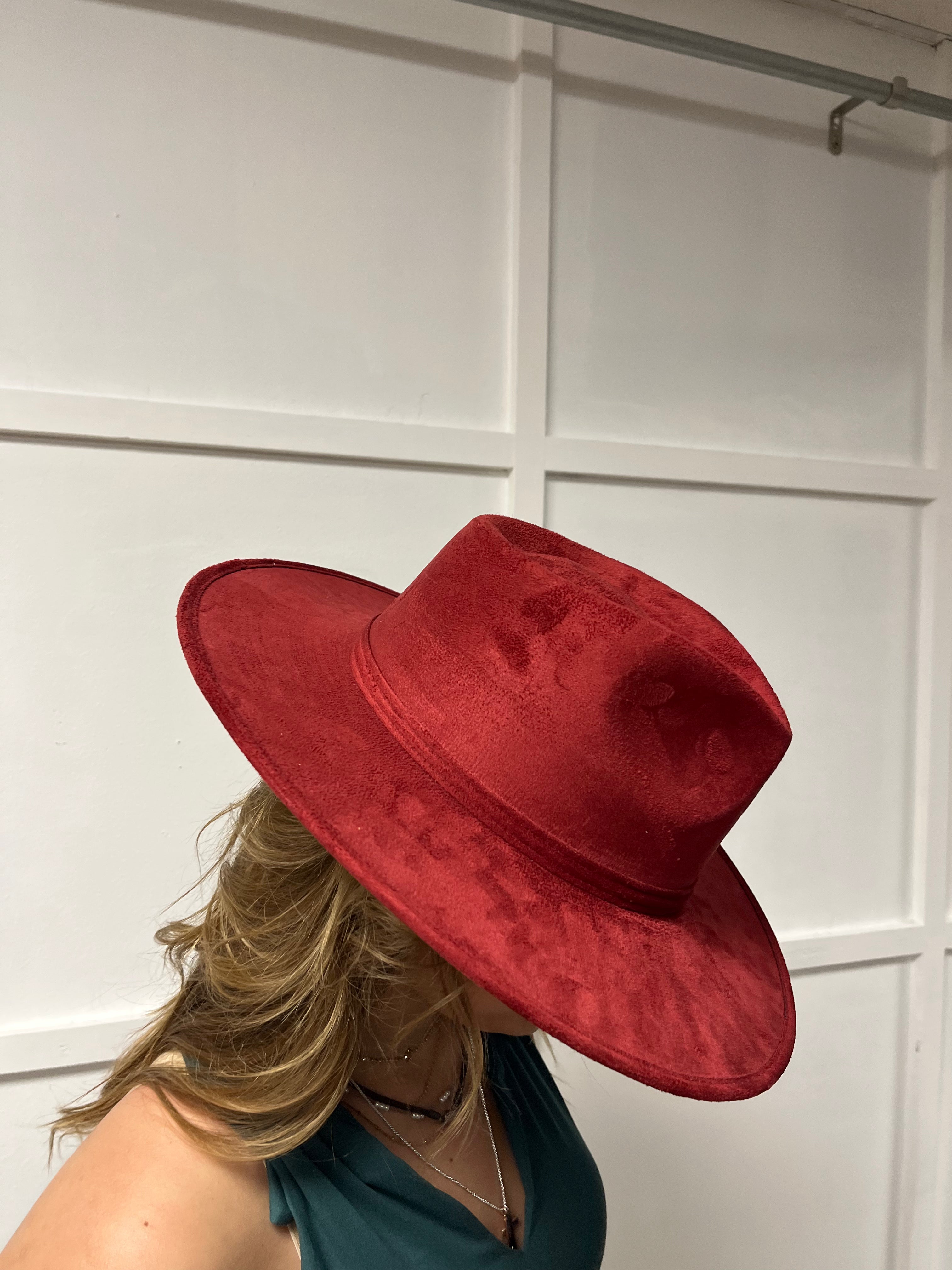 Velvet Flat Brim Fedoras