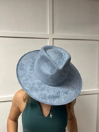 Velvet Flat Brim Fedoras