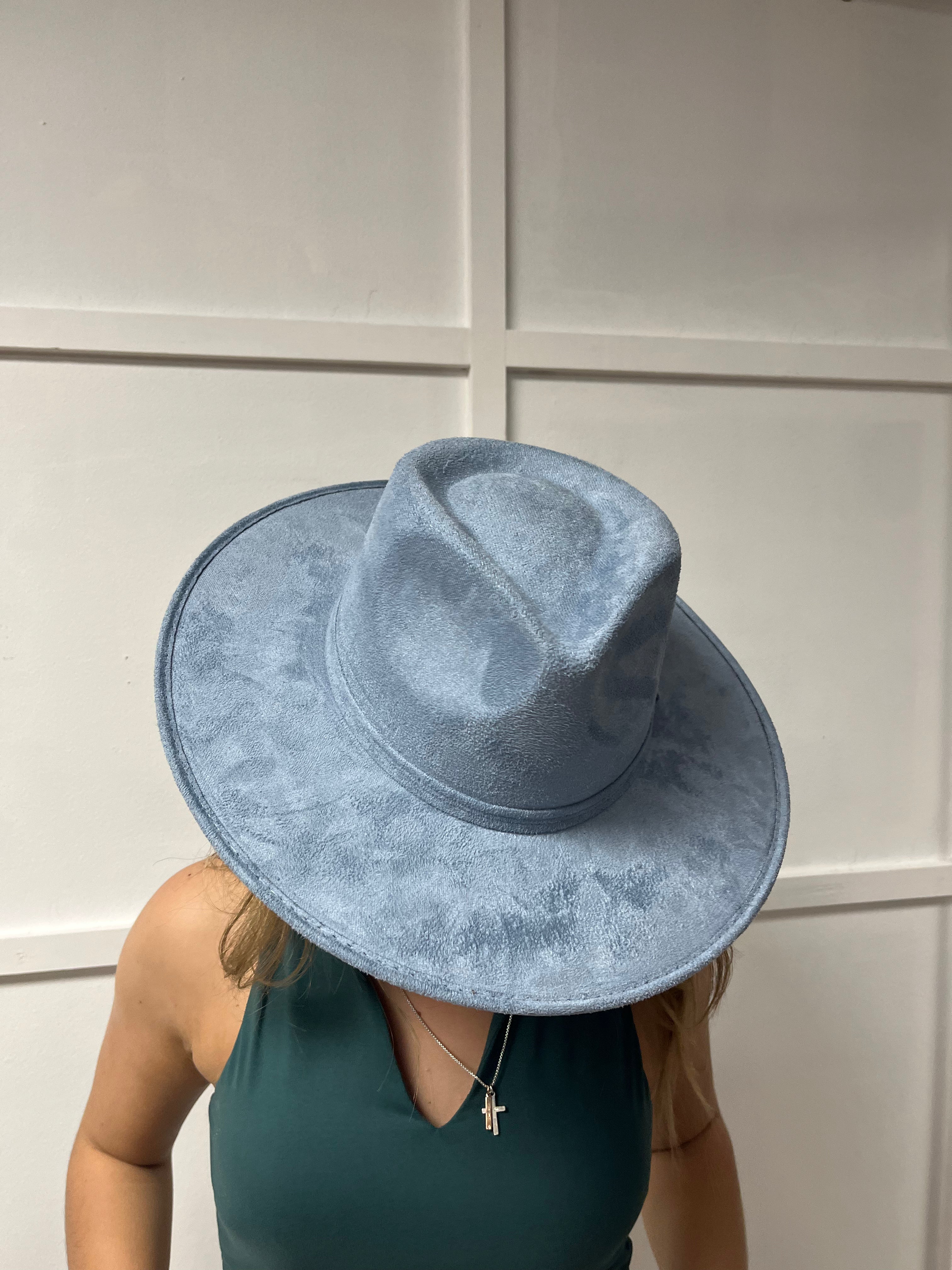 Velvet Flat Brim Fedoras