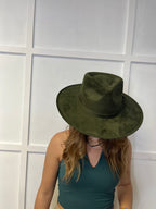Velvet Flat Brim Fedoras