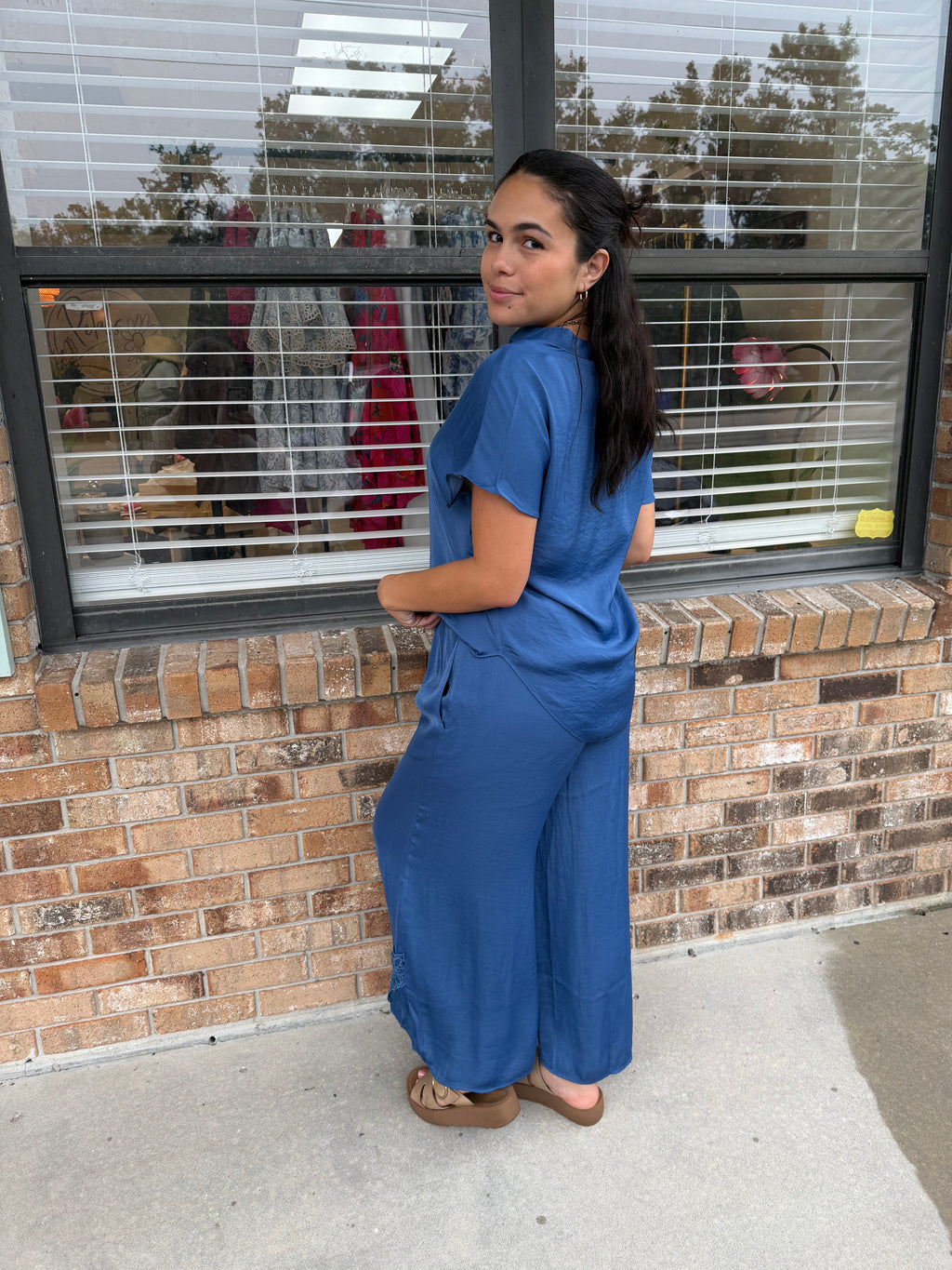 Blue Haven Flowy Pants