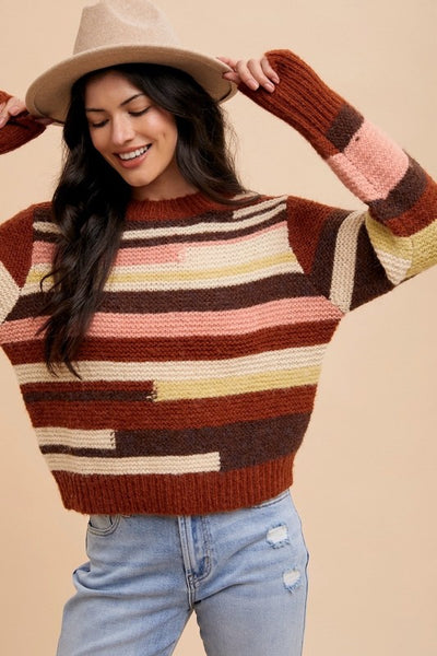 Cozy Brick Stripe Sweater