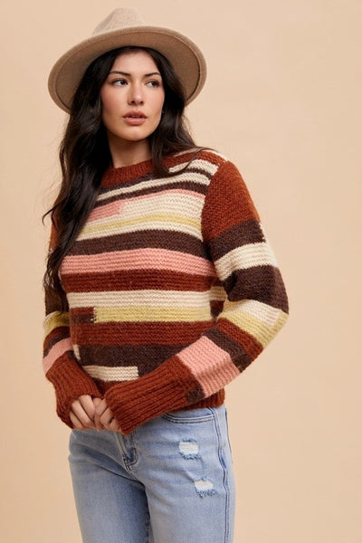 Cozy Brick Stripe Sweater