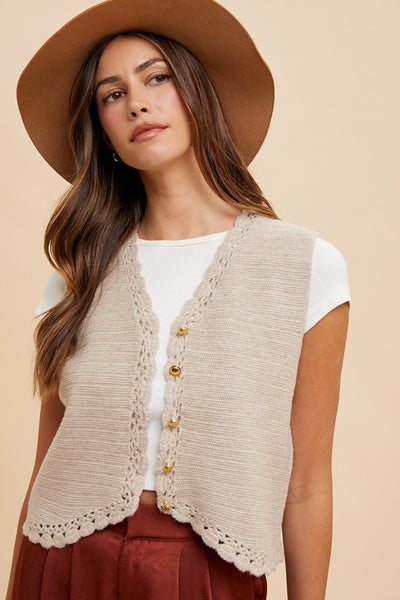 Comfy Oat Knit Vest