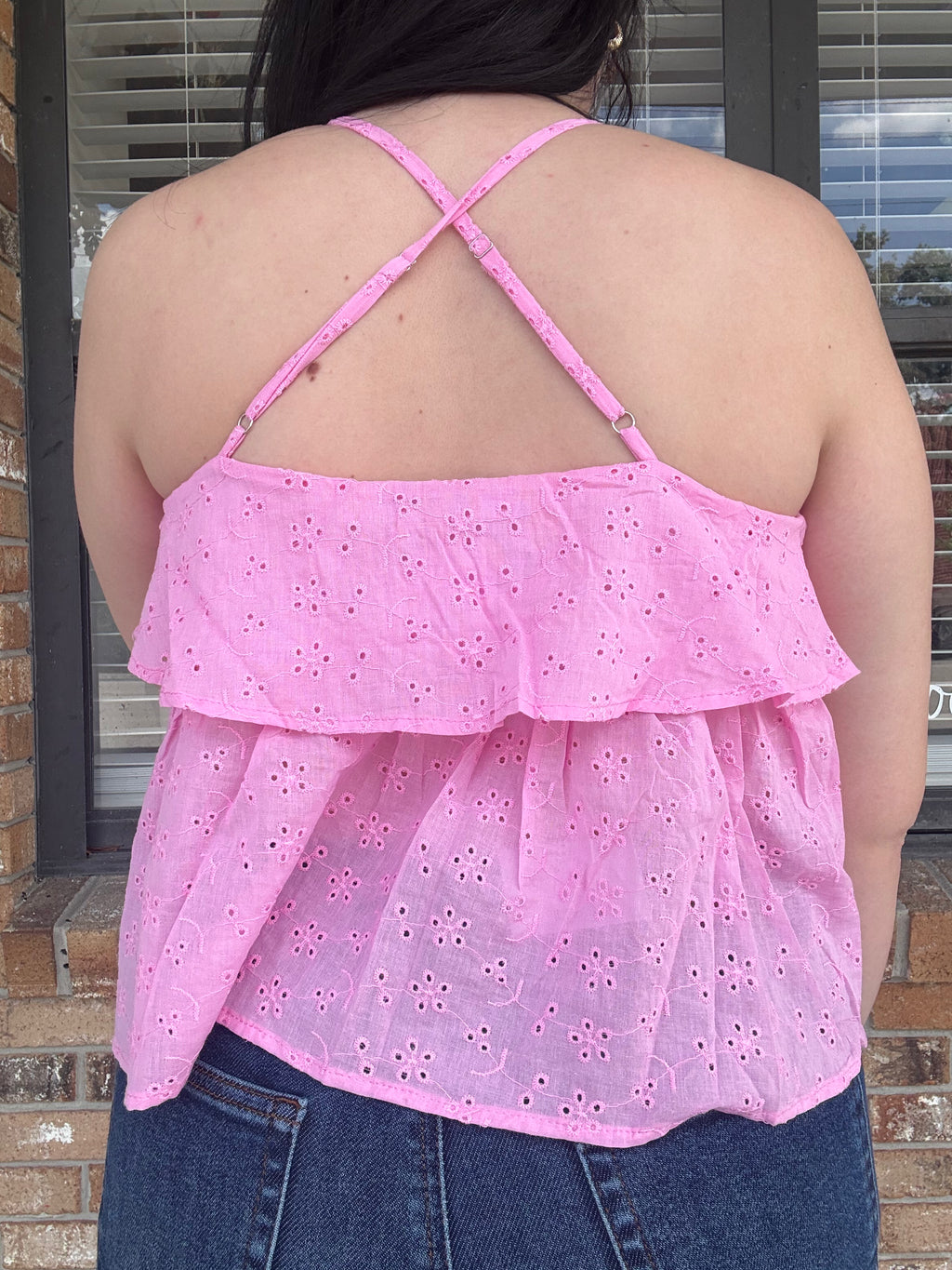 Pink Lemonade Eyelet Top