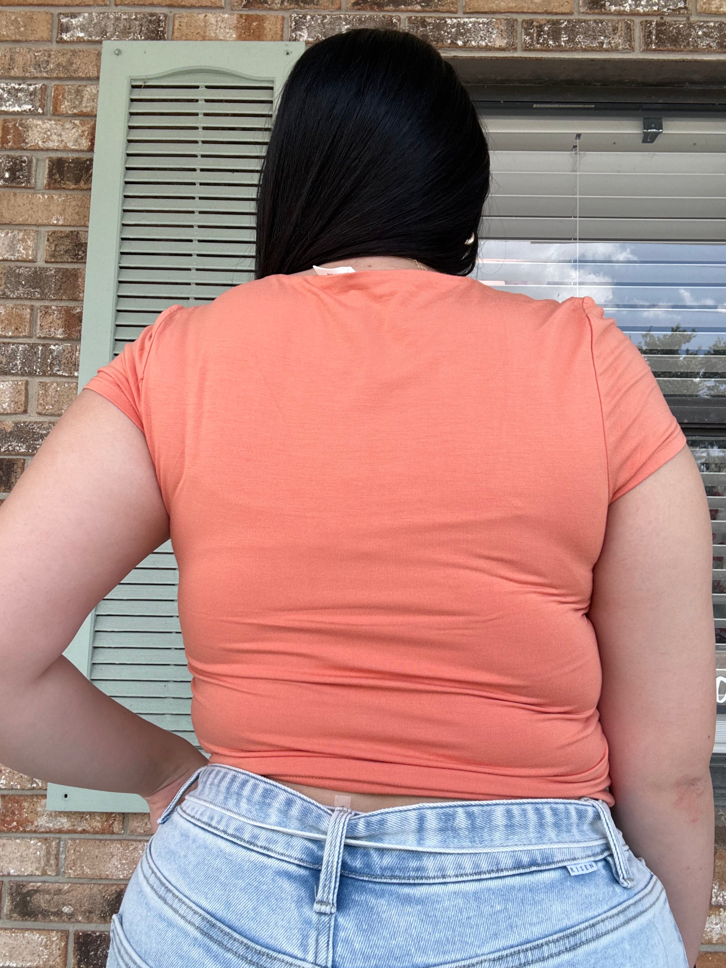 Orange Smoothie Square Neck Top