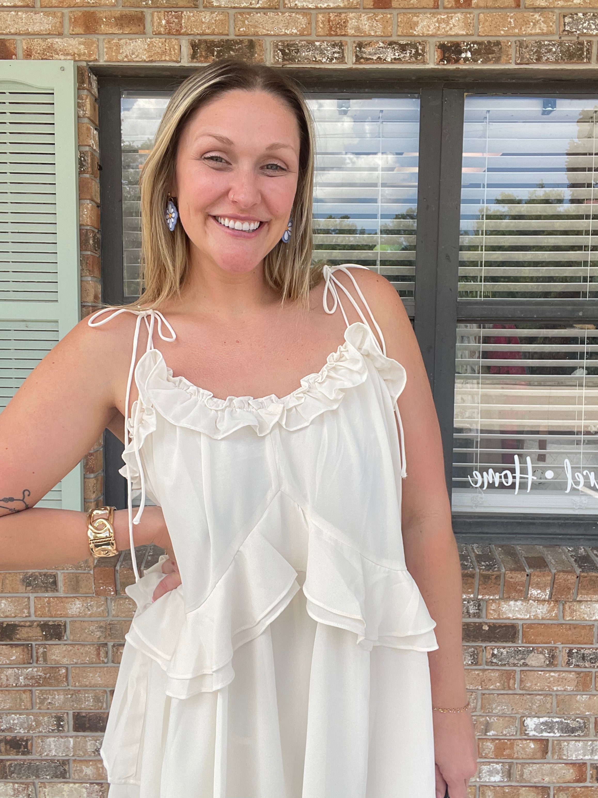 Ivory Sweetheart Tie Romper