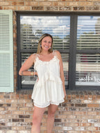 Ivory Sweetheart Tie Romper