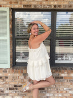 Ivory Sweetheart Tie Romper