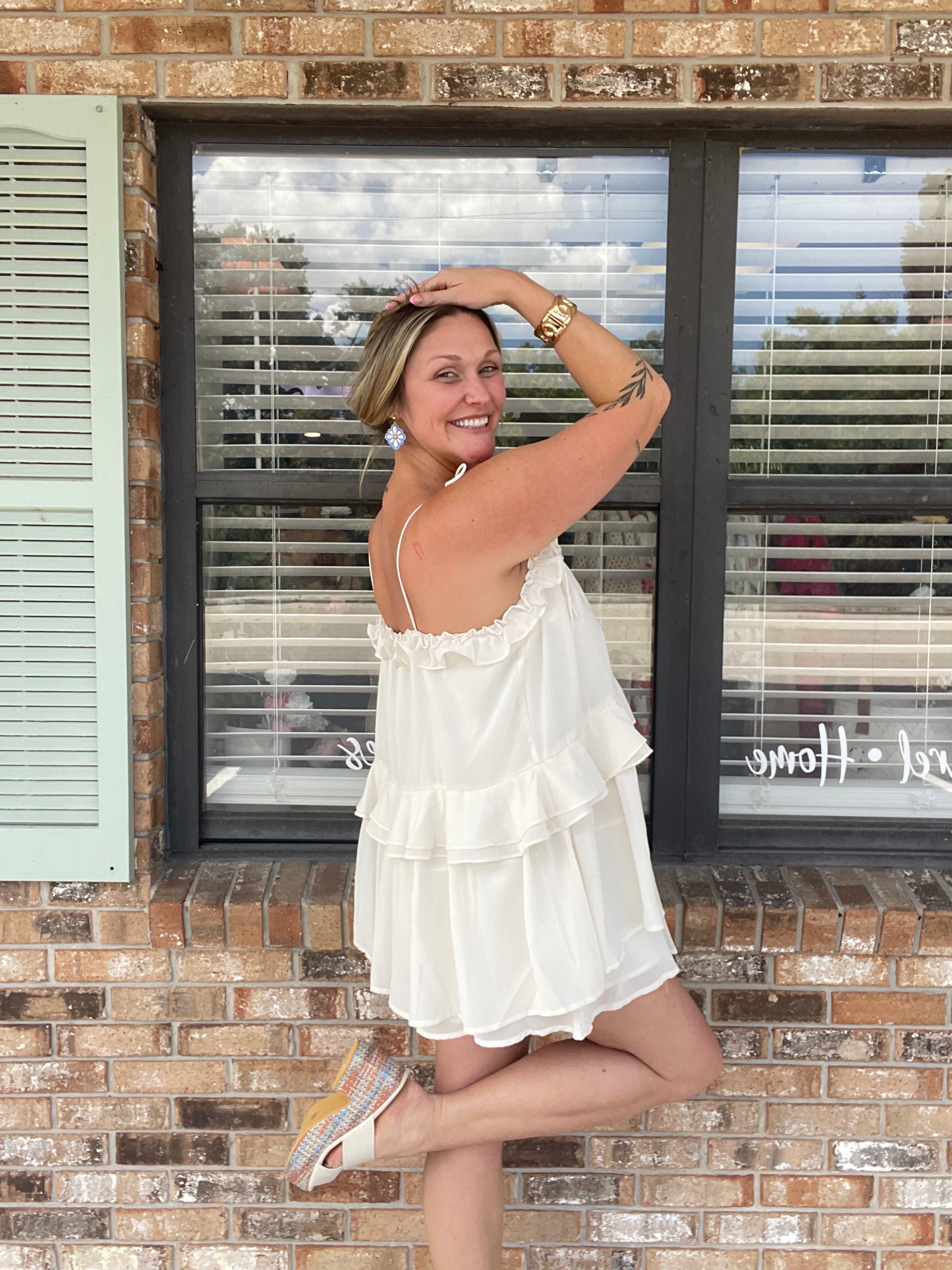 Ivory Sweetheart Tie Romper
