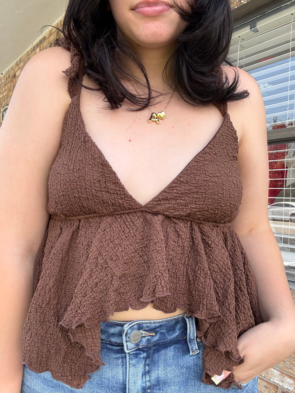 Espresso Romance Peplum Top