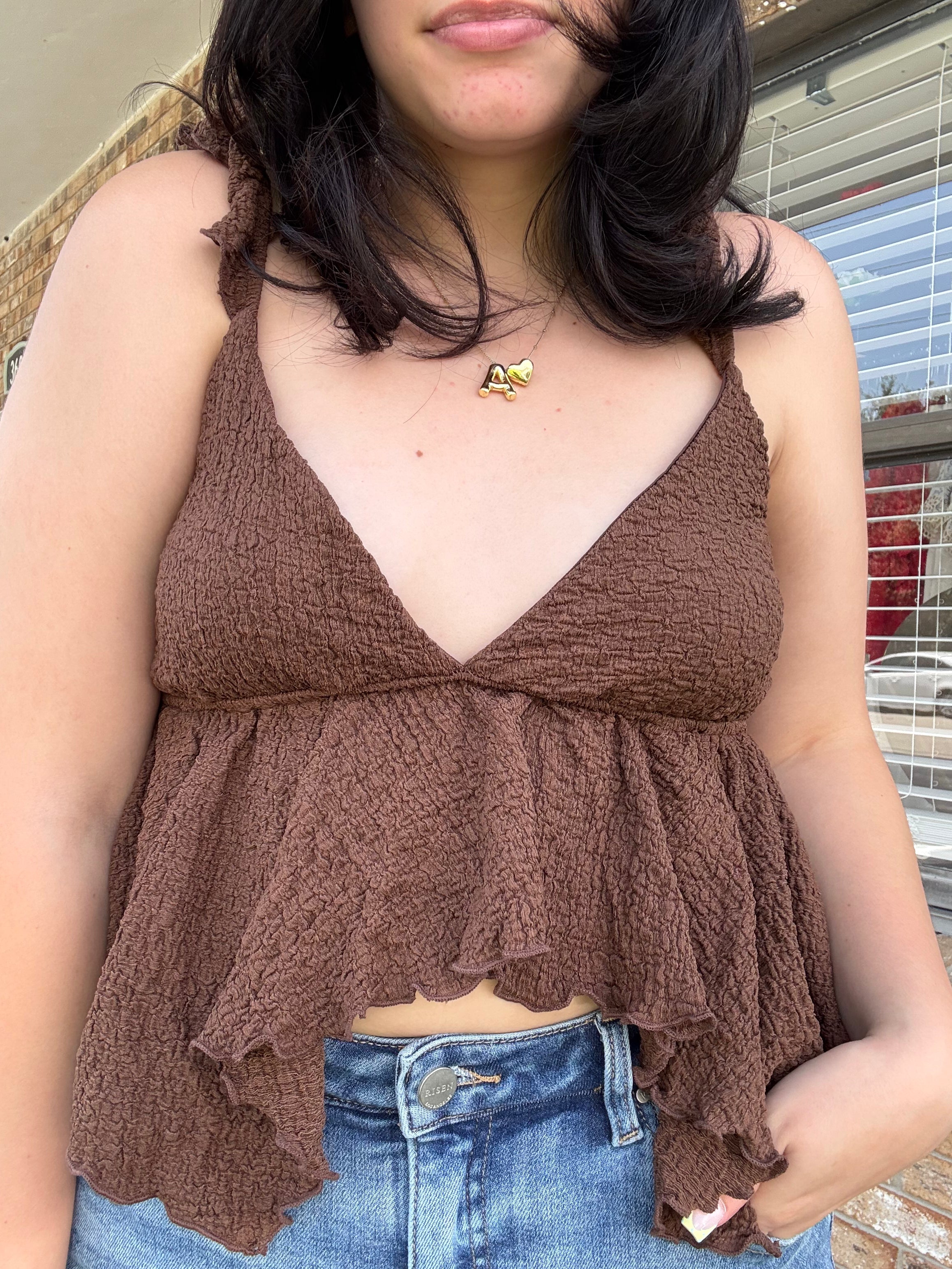 Espresso Romance Peplum Top