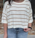 Vanilla Latte Striped Knit Top