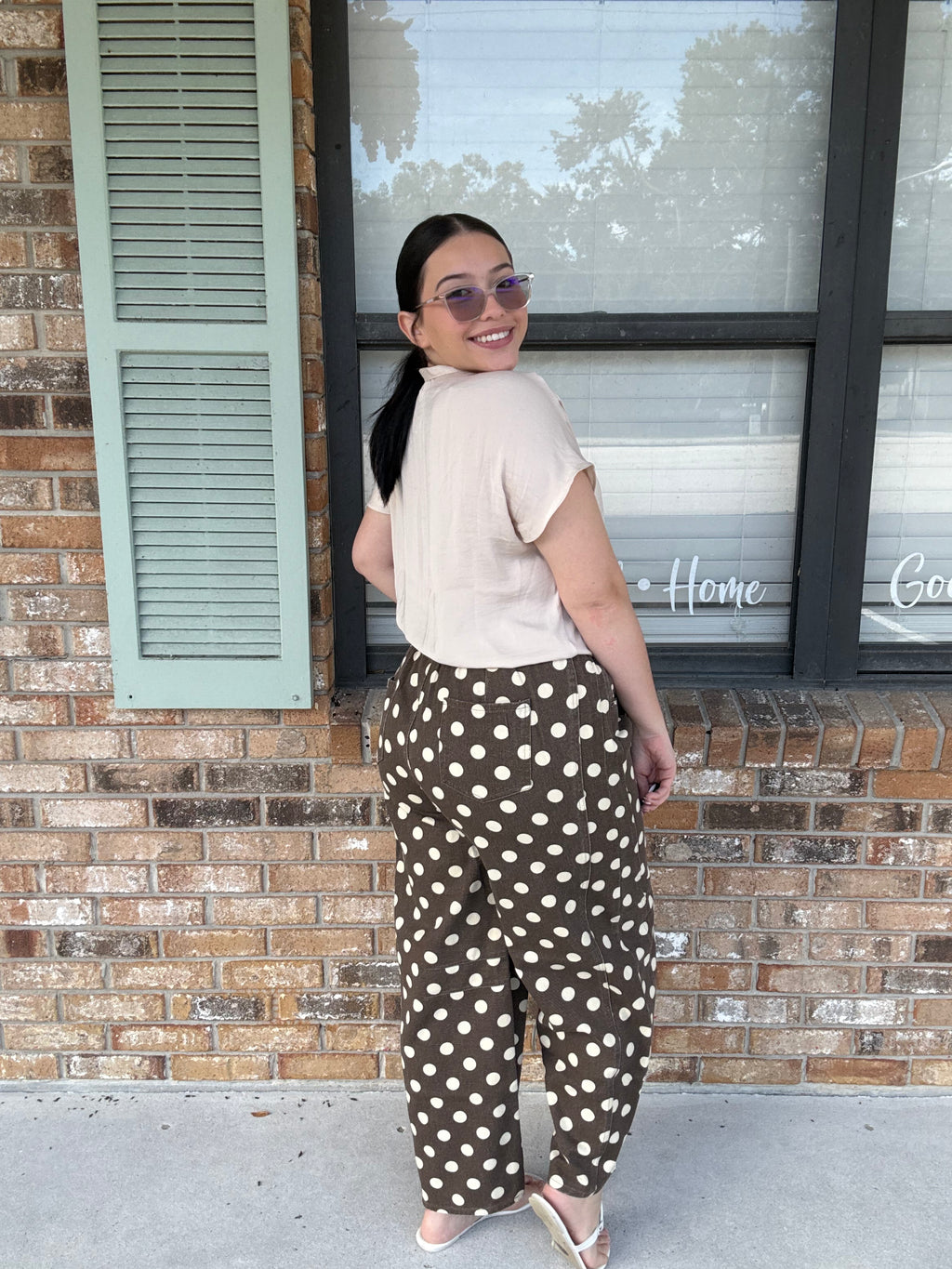 Autumn Dot Barrel Jeans