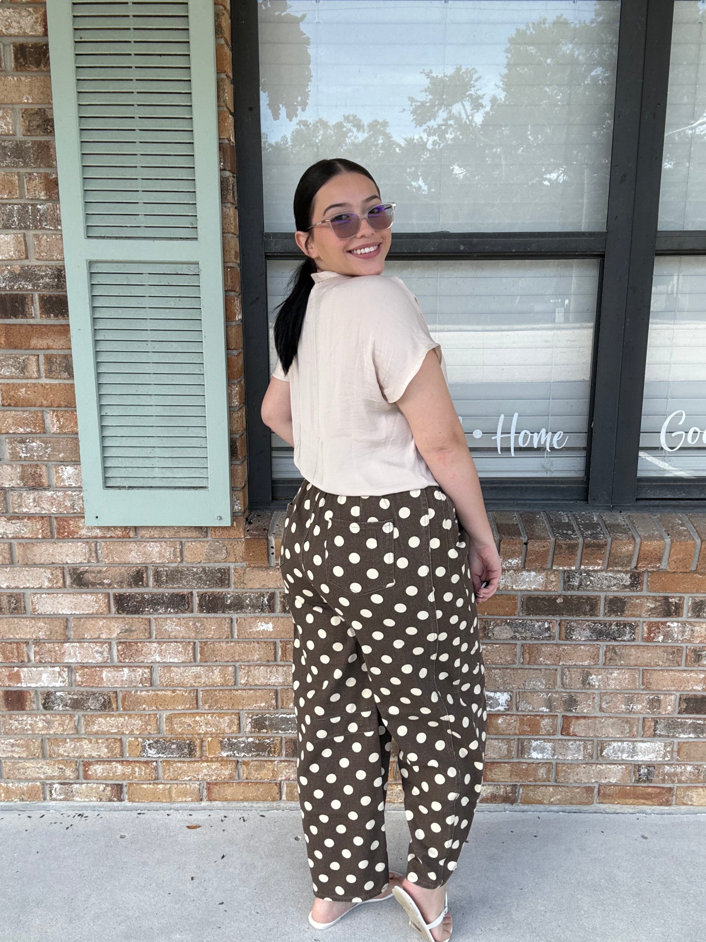 Autumn Dot Barrel Jeans