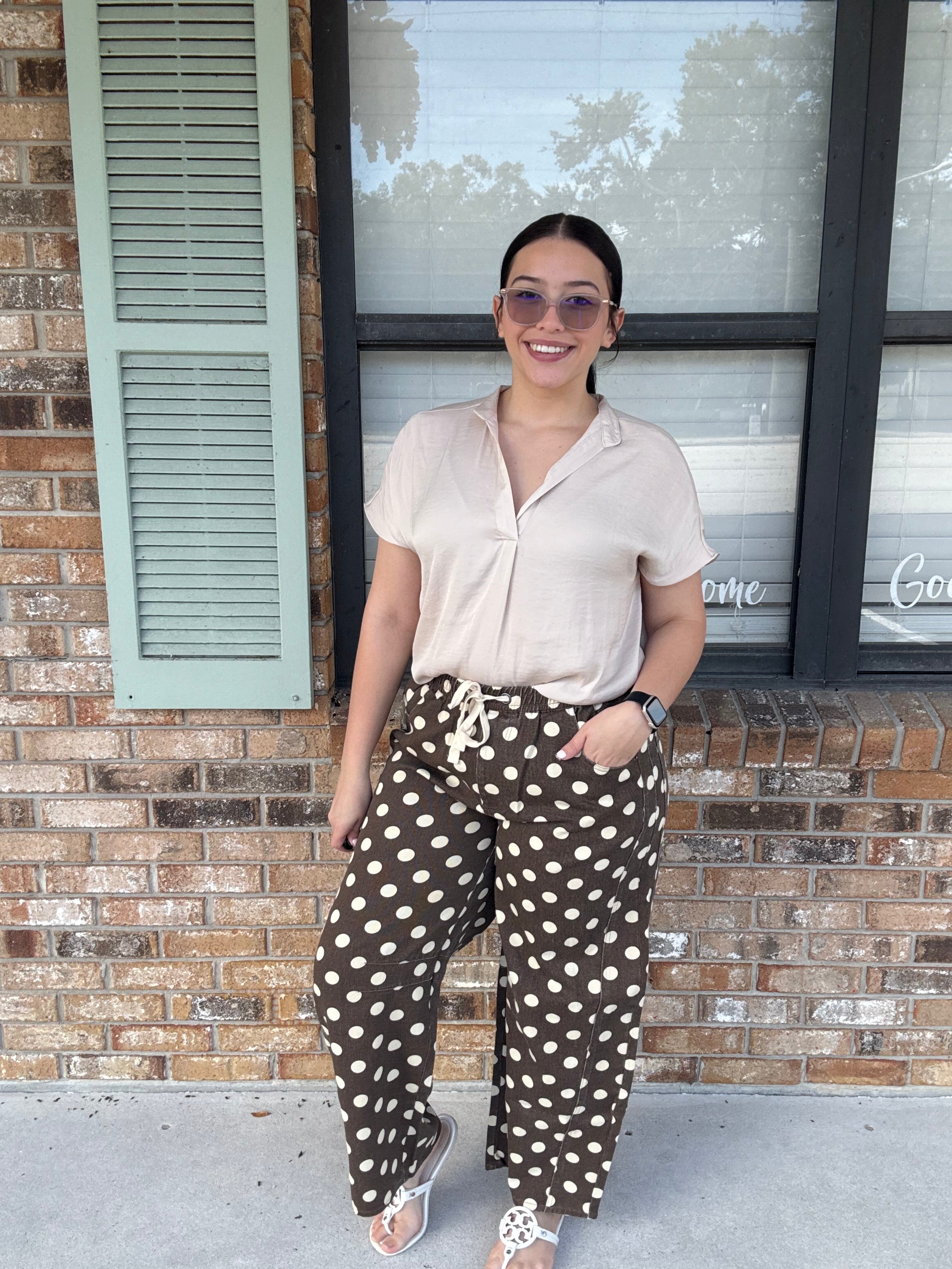 Autumn Dot Barrel Jeans
