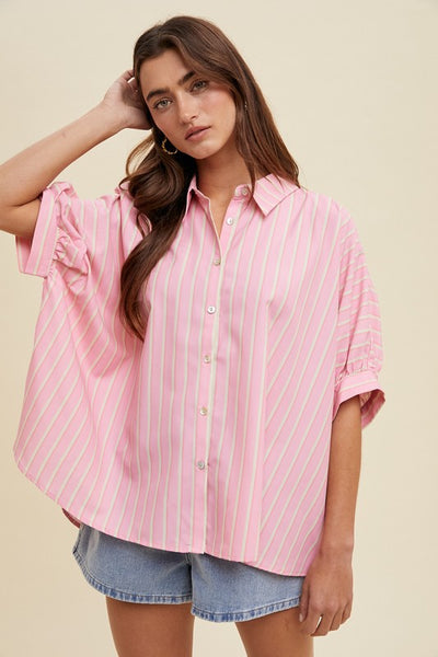 Berries & Cream Striped Blouse