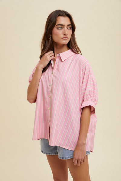 Berries & Cream Striped Blouse