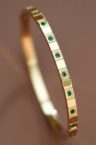 18k Gold Plated Gem Bangle