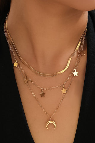 18k Lunar 3 Tiered Necklace