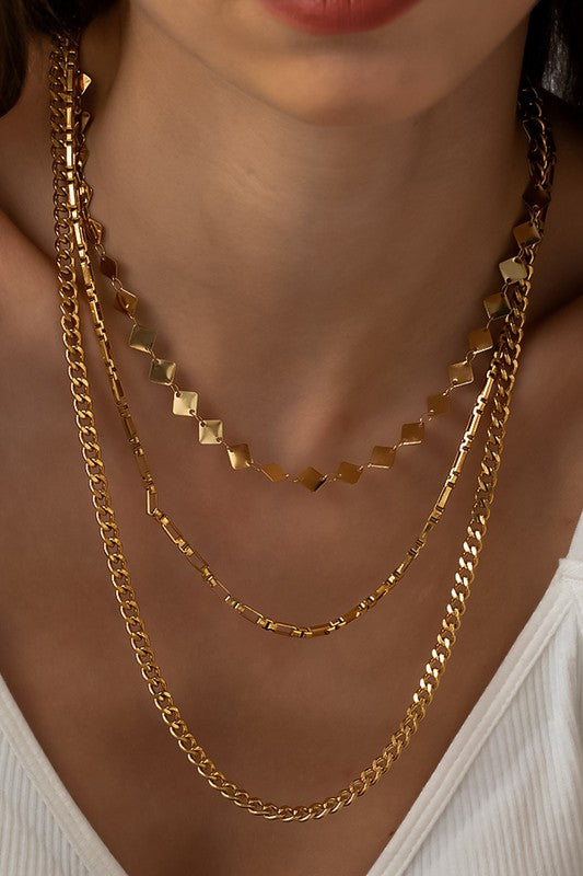 18k Chunky Tiered Necklace