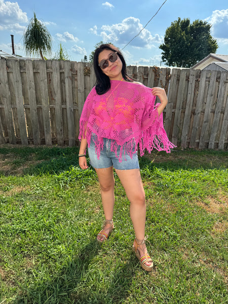 Clematis Knit Poncho