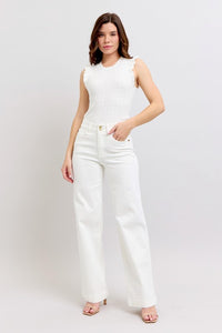 Hot White Wide Leg Jeans