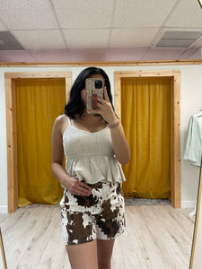 Chocolate Cow Print Shorts