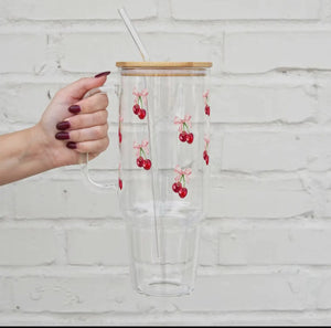 40oz Cherry Bow Tumbler