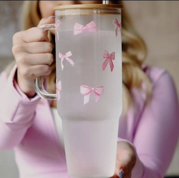 40oz Pink Bow Tumbler