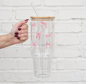 40oz Pink Bow Tumbler