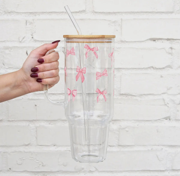 40oz Pink Bow Tumbler