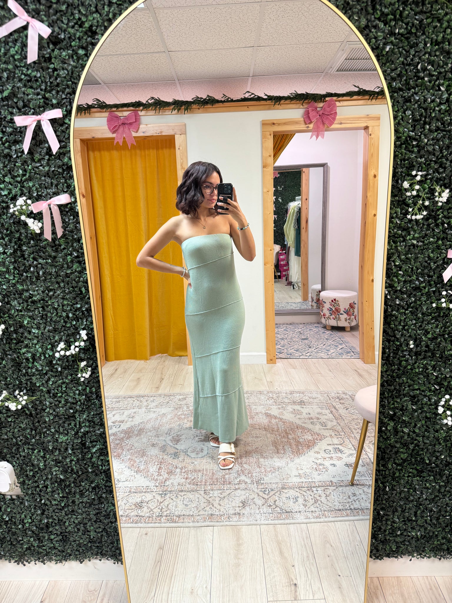 Mint Blossom Maternity Dress