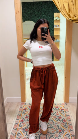 Rust Palazzo Pants