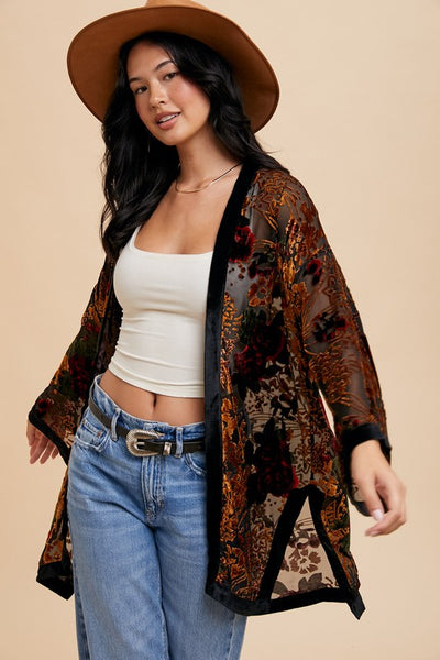 Russet Dreams Velvet Kimono