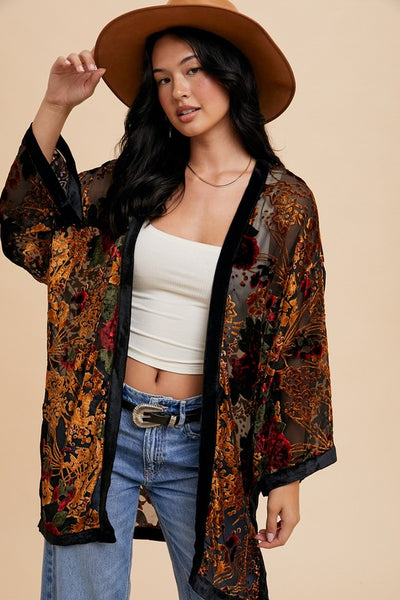 Russet Dreams Velvet Kimono