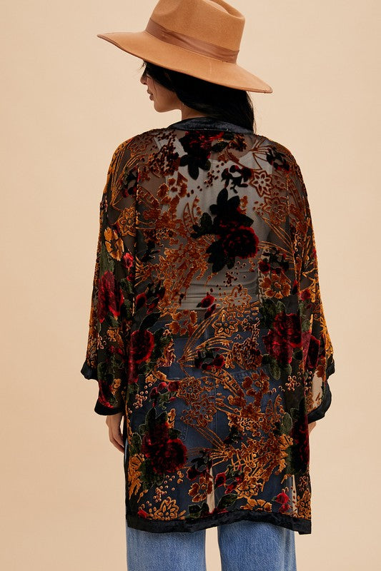 Russet Dreams Velvet Kimono