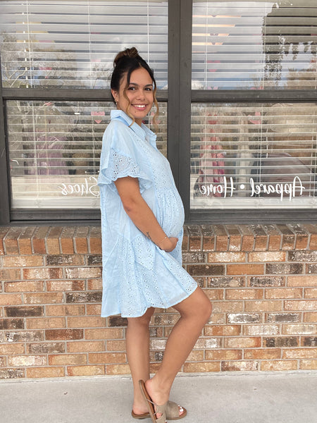 Blue Haven Eyelet Dress