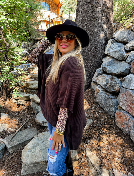 Mocha Knit Poncho