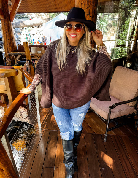 Mocha Knit Poncho