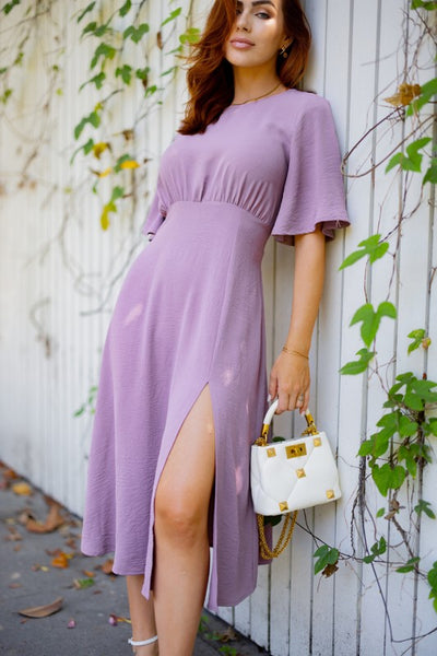 Mary Mauve Mid Dress