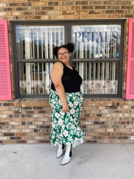 Abstract Floral Skirt